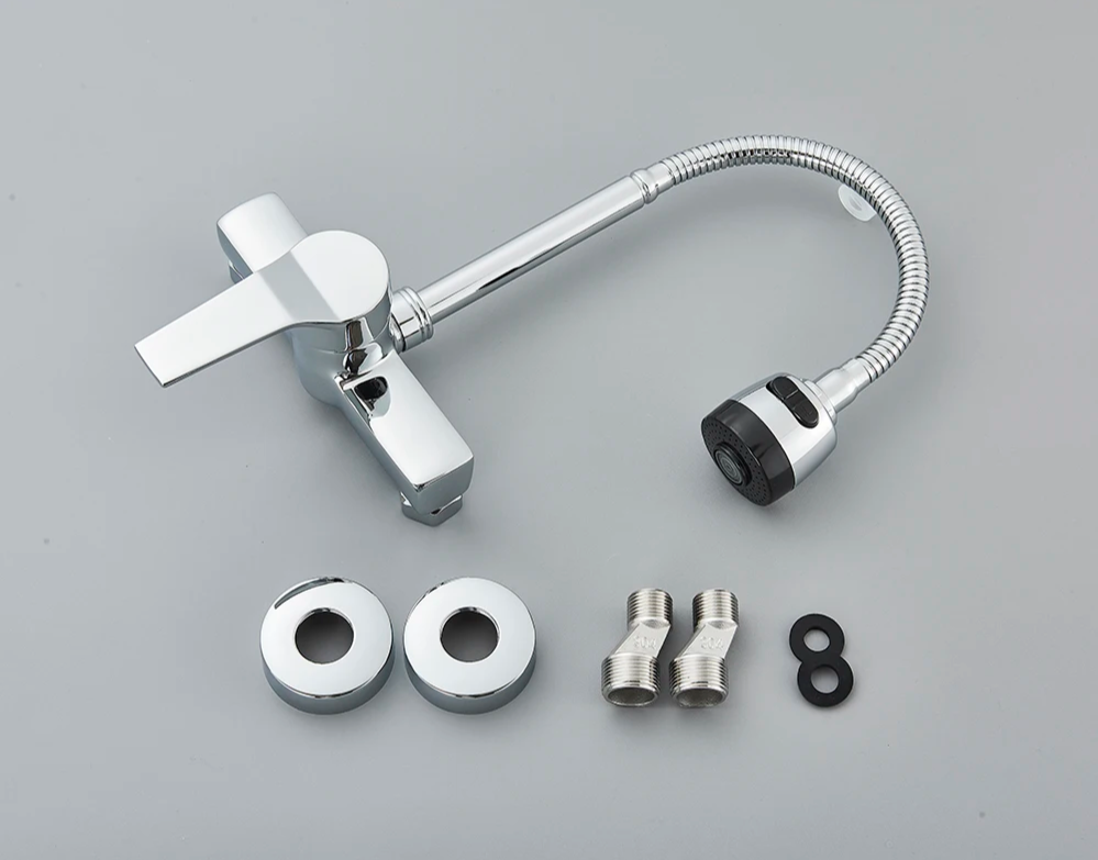 360° Rotating Wall-Mounted Kitchen Faucet (Dual Spray)