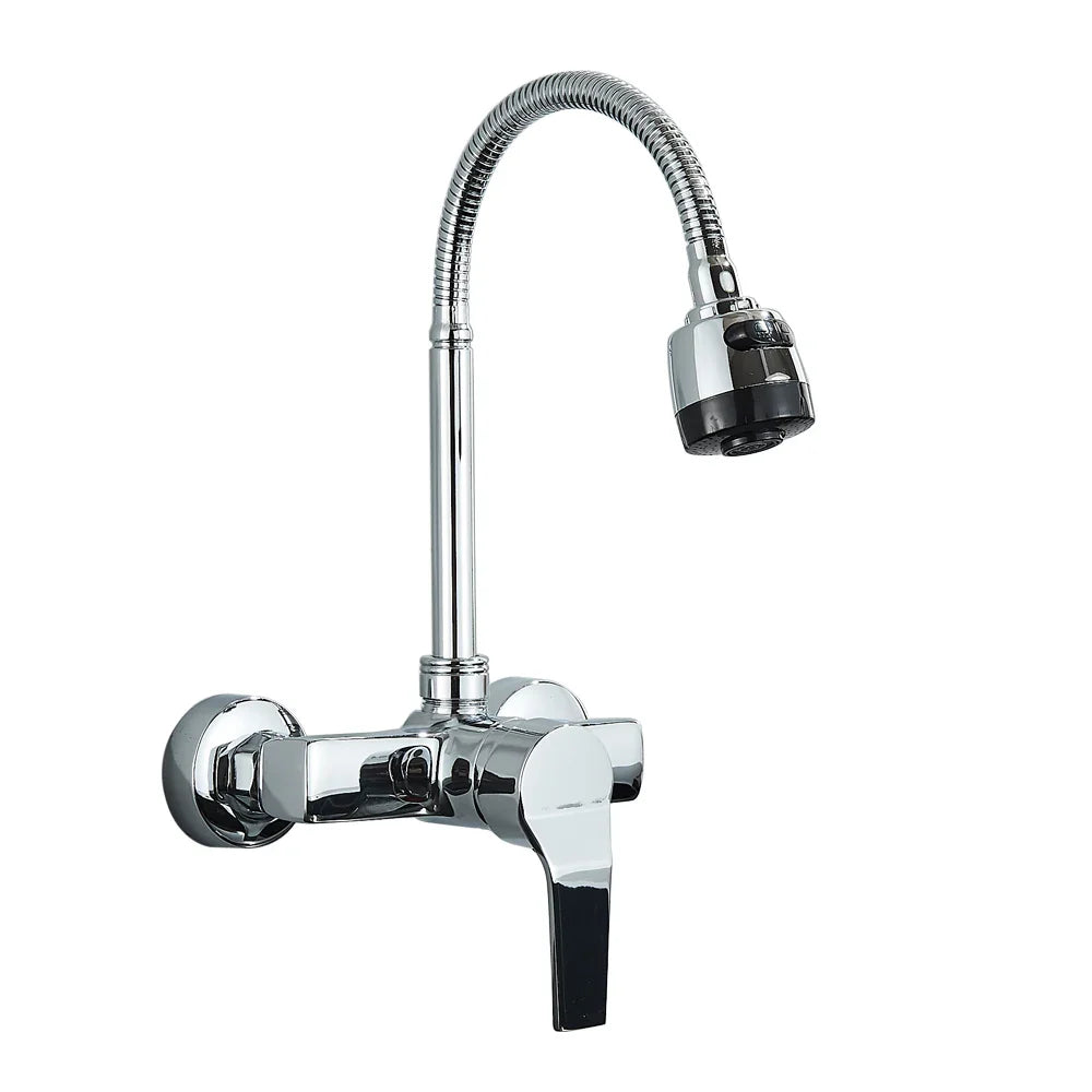 360° Rotating Wall-Mounted Kitchen Faucet (Dual Spray)