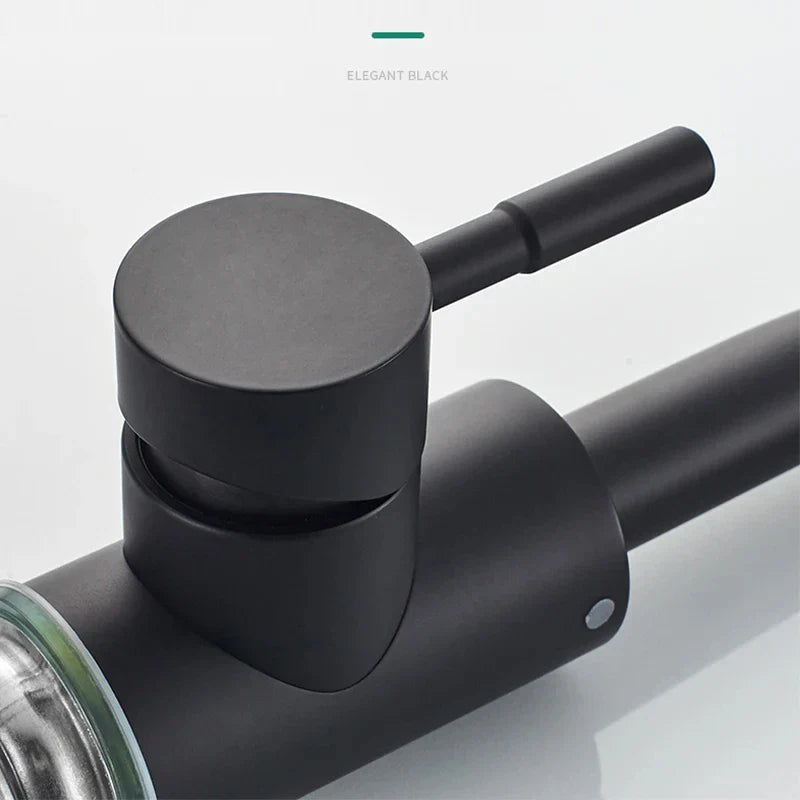 360° Swivel 304 Stainless Steel Black Nickel Bathroom Faucet (Deck-Mounted)
