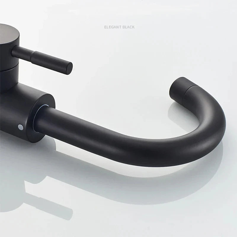 360° Swivel 304 Stainless Steel Black Nickel Bathroom Faucet (Deck-Mounted)
