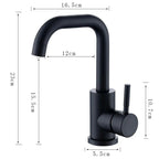 360° Swivel 304 Stainless Steel Black Nickel Bathroom Faucet (Deck-Mounted)