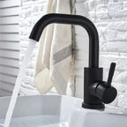 360° Swivel 304 Stainless Steel Black Nickel Bathroom Faucet (Deck-Mounted)