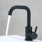 360° Swivel 304 Stainless Steel Black Nickel Bathroom Faucet (Deck-Mounted)