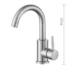 360° Swivel 304 Stainless Steel Black Nickel Bathroom Faucet (Deck-Mounted)