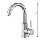 360° Swivel 304 Stainless Steel Black Nickel Bathroom Faucet (Deck-Mounted)