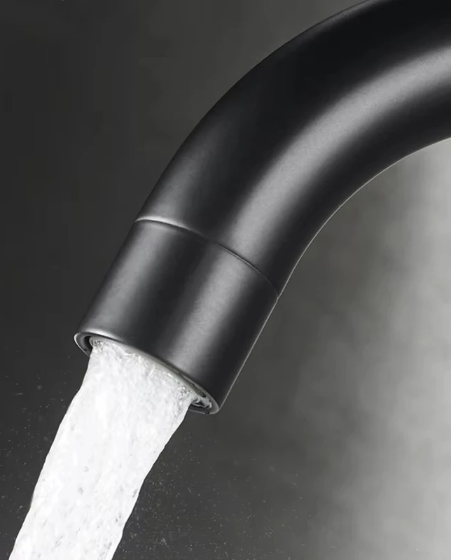 360° Swivel 304 Stainless Steel Black Nickel Bathroom Faucet (Deck-Mounted)