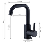 360° Swivel 304 Stainless Steel Black Nickel Bathroom Faucet (Deck-Mounted)