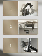 360° Swivel Dual-Handle Ceramic Valve Bathroom Faucet