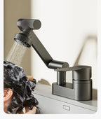 360° Swivel Dual-Handle Ceramic Valve Bathroom Faucet