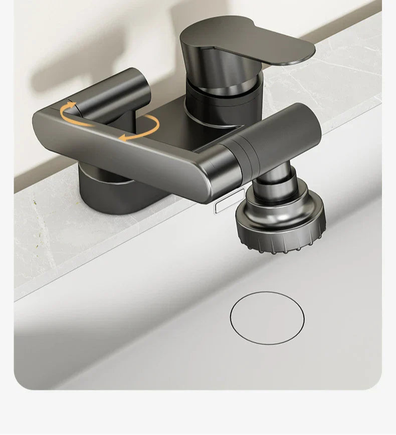 360° Swivel Dual-Handle Ceramic Valve Bathroom Faucet