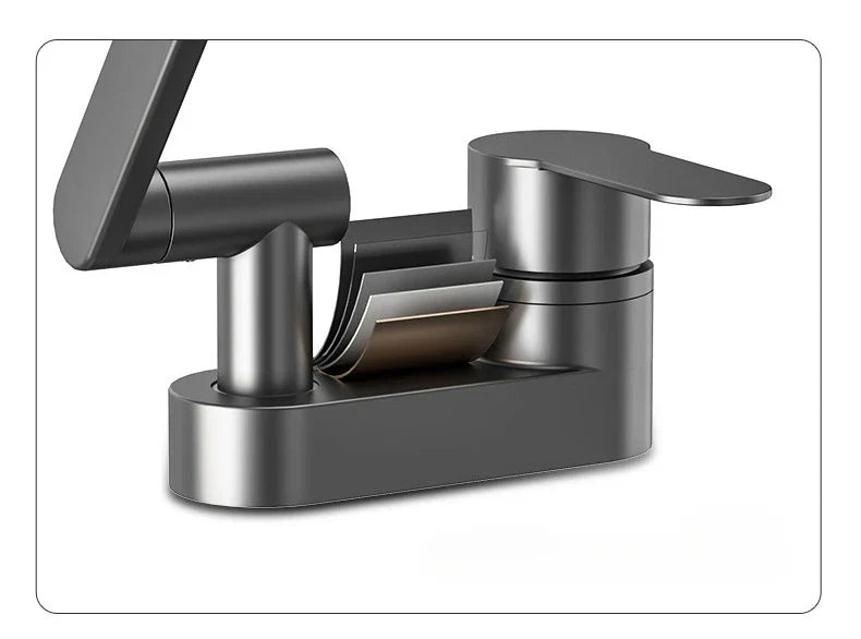 360° Swivel Dual-Handle Ceramic Valve Bathroom Faucet
