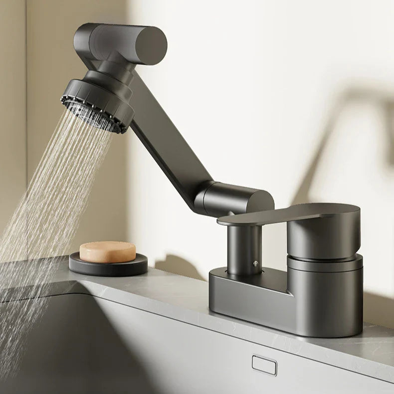 360° Swivel Dual-Handle Ceramic Valve Bathroom Faucet