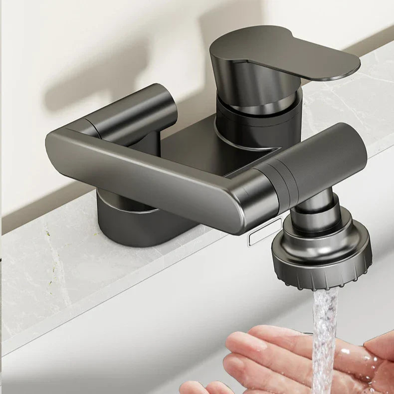360° Swivel Dual-Handle Ceramic Valve Bathroom Faucet