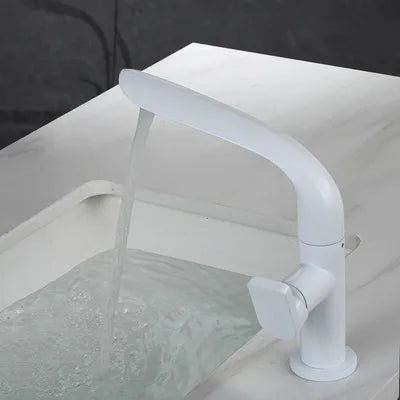 360° Swivel Single-Handle Solid Brass Bathroom Sink Faucet