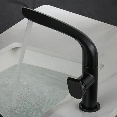 360° Swivel Single-Handle Solid Brass Bathroom Sink Faucet