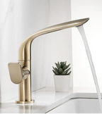 360° Swivel Single-Handle Solid Brass Bathroom Sink Faucet