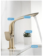 360° Swivel Single-Handle Solid Brass Bathroom Sink Faucet