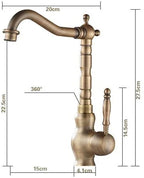 360° Swivel Solid Brass Drip-Free Faucet (Antique Brass Finish)