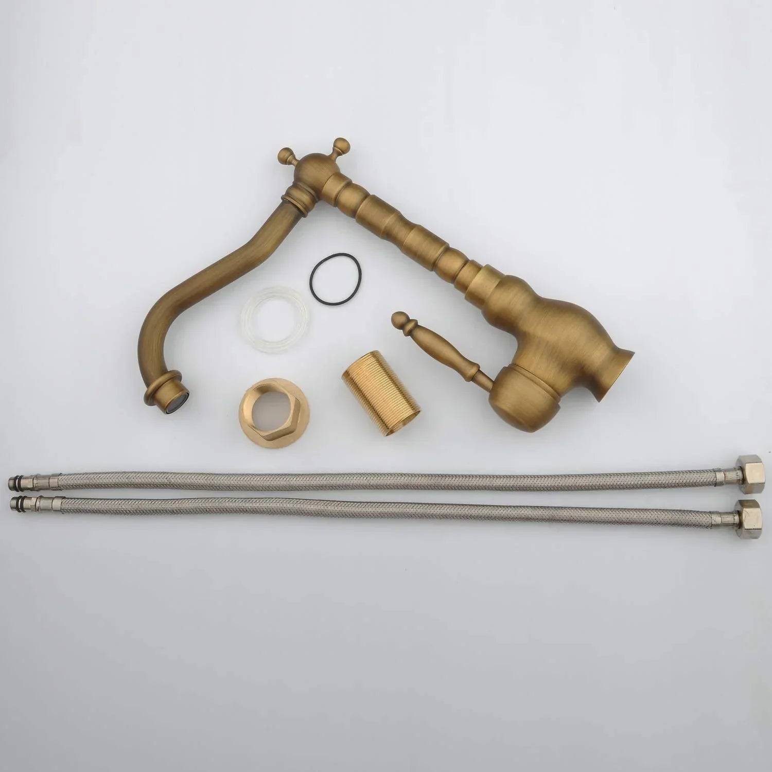 360° Swivel Solid Brass Drip-Free Faucet (Antique Brass Finish)