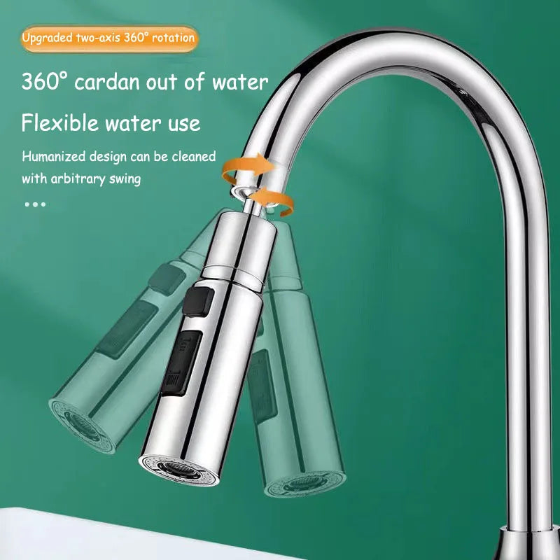 720° Swivel 3-Mode Silicone Faucet Aerator