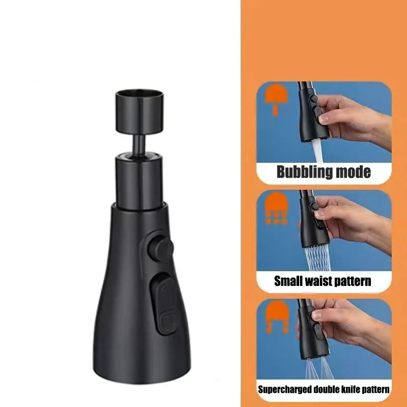 720° Swivel 3-Mode Silicone Faucet Aerator