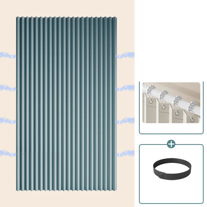 Accordion-Fold Waterproof Shower Curtain (Magnetic Closure)