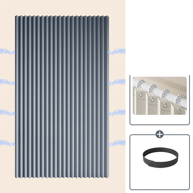 Accordion-Fold Waterproof Shower Curtain (Magnetic Closure)
