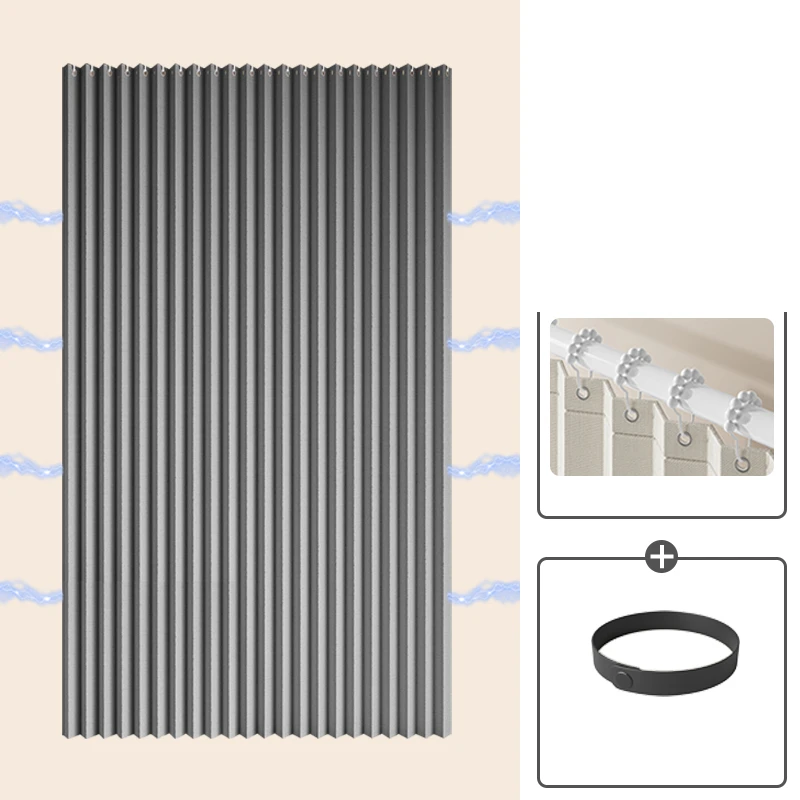Accordion-Fold Waterproof Shower Curtain (Magnetic Closure)