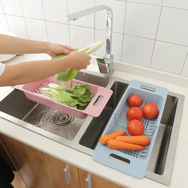 Adjustable Expandable Auto-Draining Sink Basket