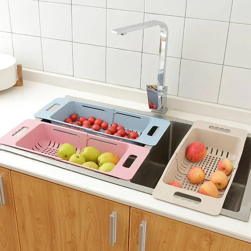 Adjustable Expandable Auto-Draining Sink Basket