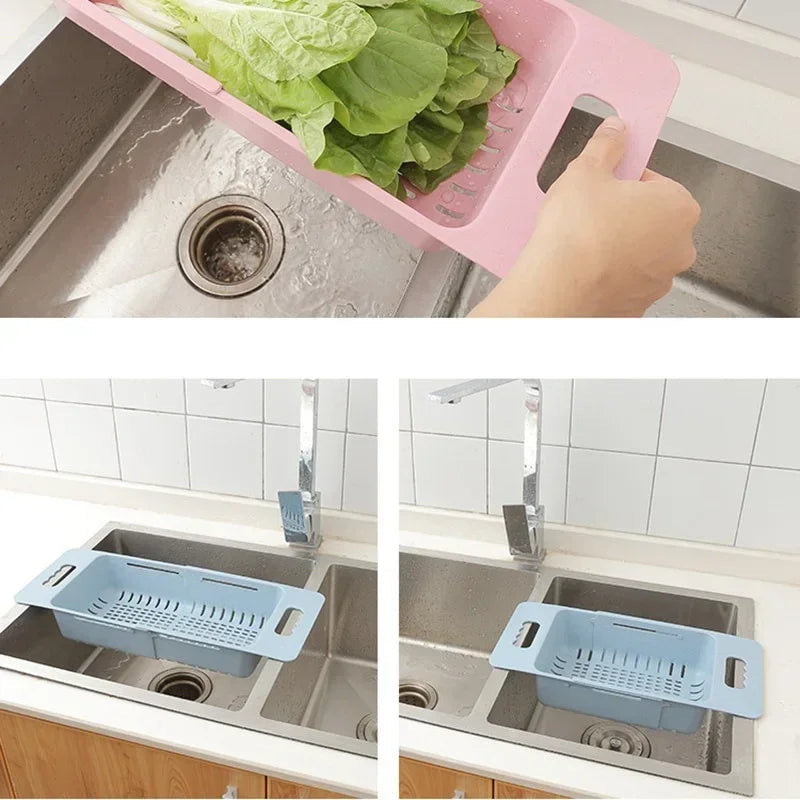Adjustable Expandable Auto-Draining Sink Basket