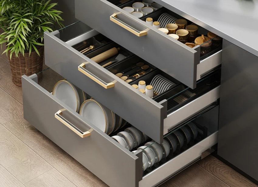 Adjustable & Expandable Rust-Resistant Aluminum Pull-Out Drawer Organizer
