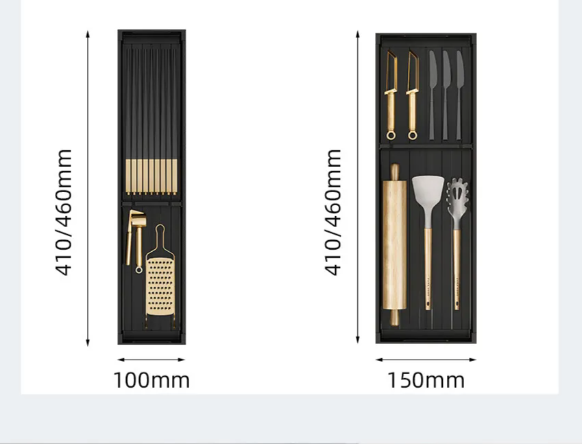 Adjustable & Expandable Rust-Resistant Aluminum Pull-Out Drawer Organizer