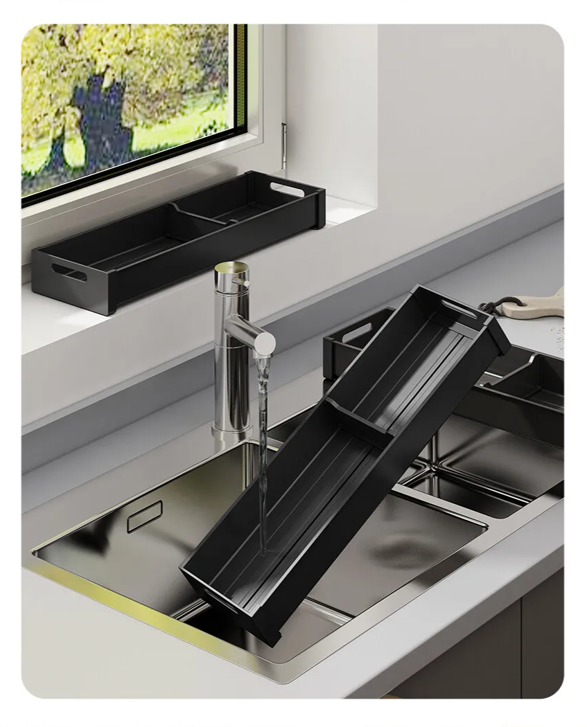 Adjustable & Expandable Rust-Resistant Aluminum Pull-Out Drawer Organizer