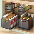 Adjustable L-Shaped Carbon Steel Pull-Out Under-Sink Organizer (2-Tier)
