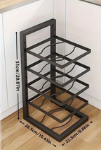 Adjustable Multi-Tier Carbon Steel Pot & Pan Organizer Rack