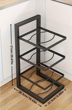 Adjustable Multi-Tier Carbon Steel Pot & Pan Organizer Rack