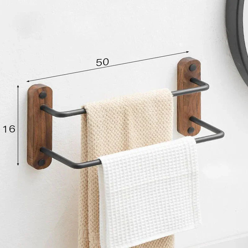 Adjustable Rust-Resistant Wall-Mounted Double Towel Bar