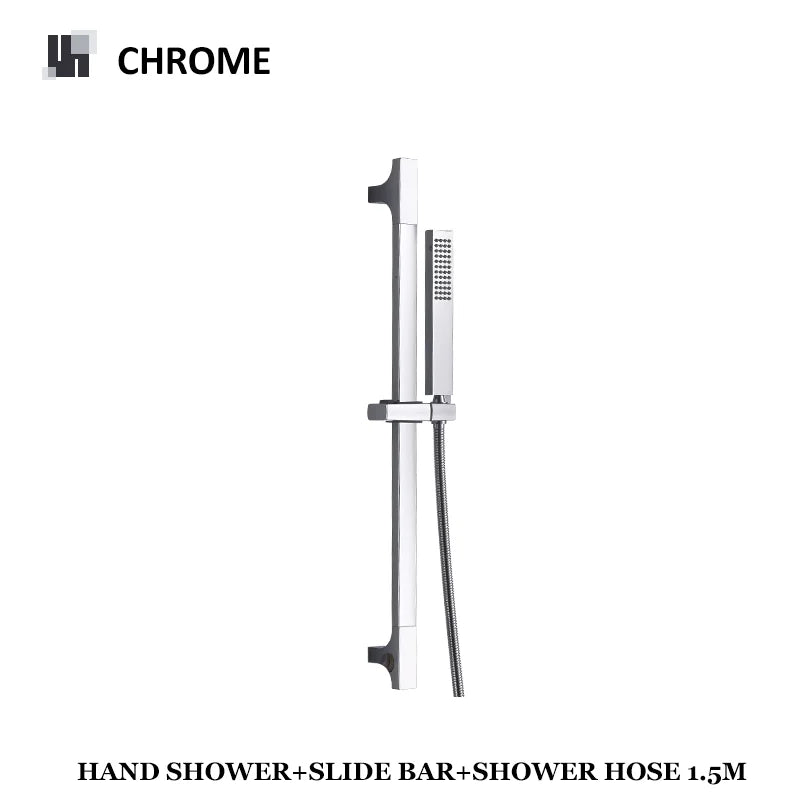 Adjustable Sliding 304 Stainless Steel Shower Slide Bar Set (With Handheld Shower)