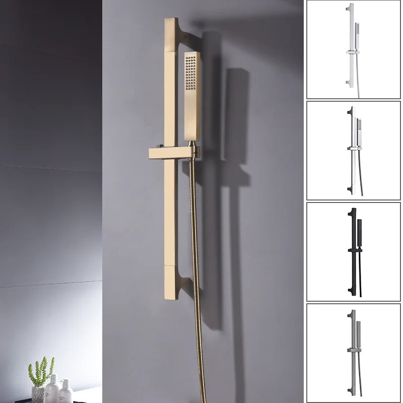 Adjustable Sliding 304 Stainless Steel Shower Slide Bar Set (With Handheld Shower)