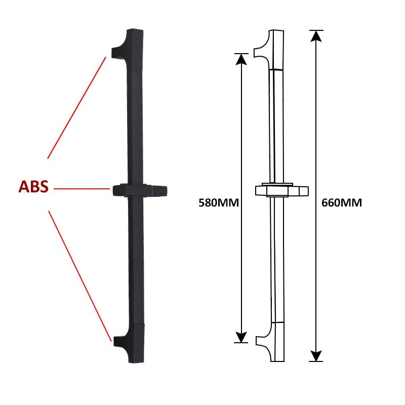 Adjustable Sliding 304 Stainless Steel Shower Slide Bar Set (With Handheld Shower)