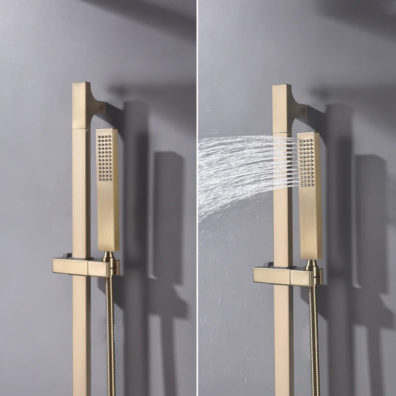 Adjustable Sliding 304 Stainless Steel Shower Slide Bar Set (With Handheld Shower)