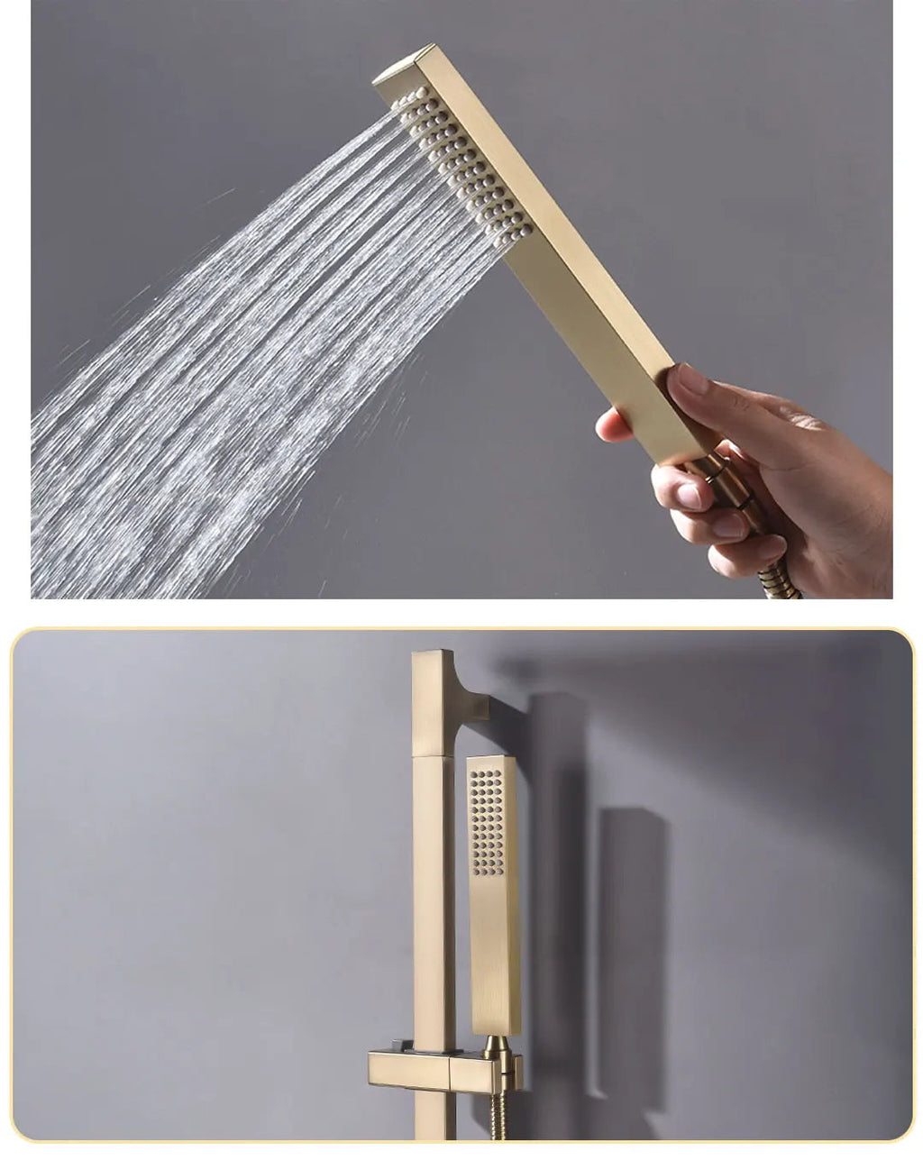 Adjustable Sliding 304 Stainless Steel Shower Slide Bar Set (With Handheld Shower)