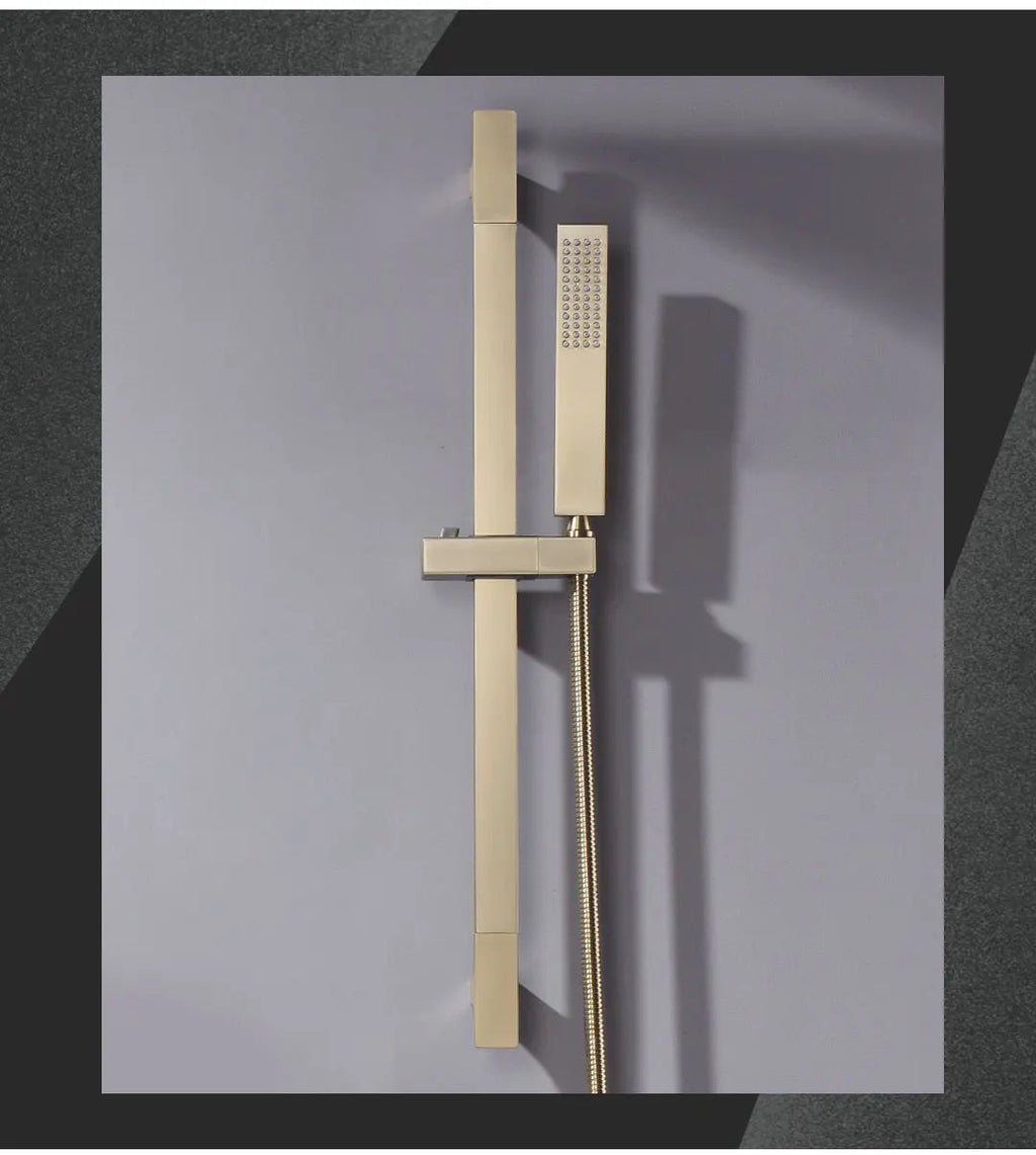 Adjustable Sliding 304 Stainless Steel Shower Slide Bar Set (With Handheld Shower)