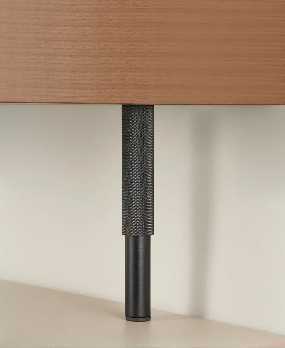 Adjustable Solid Brass Diamond Knurling Cabinet & Table Legs (Set of 2)