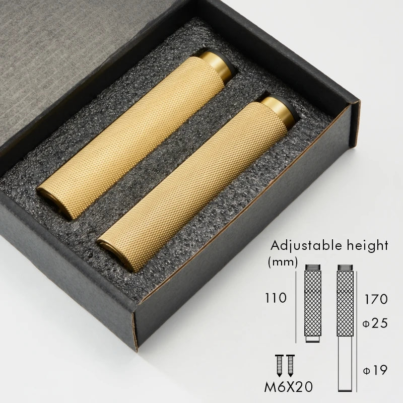 Adjustable Solid Brass Diamond Knurling Cabinet & Table Legs (Set of 2)