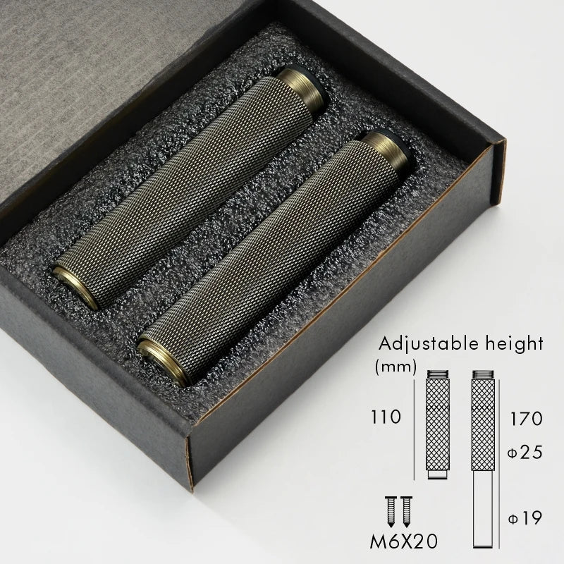 Adjustable Solid Brass Diamond Knurling Cabinet & Table Legs (Set of 2)