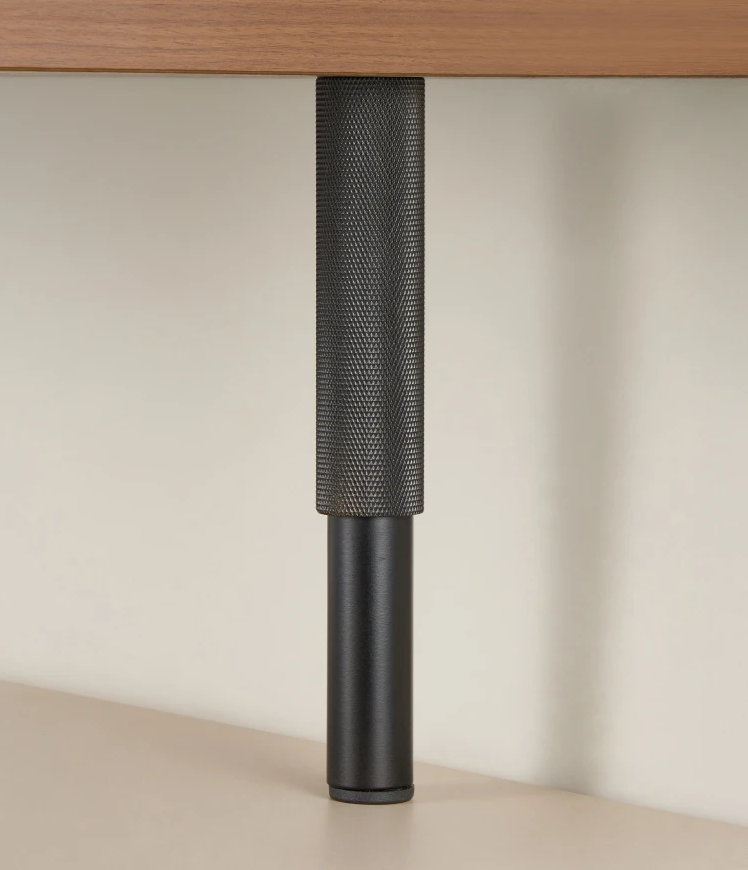 Adjustable Solid Brass Diamond Knurling Cabinet & Table Legs (Set of 2)
