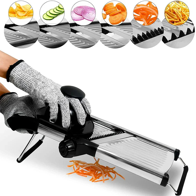 Adjustable Thickness Stainless Steel Mandoline Slicer