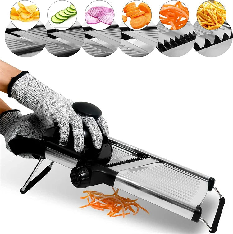Adjustable Thickness Stainless Steel Mandoline Slicer